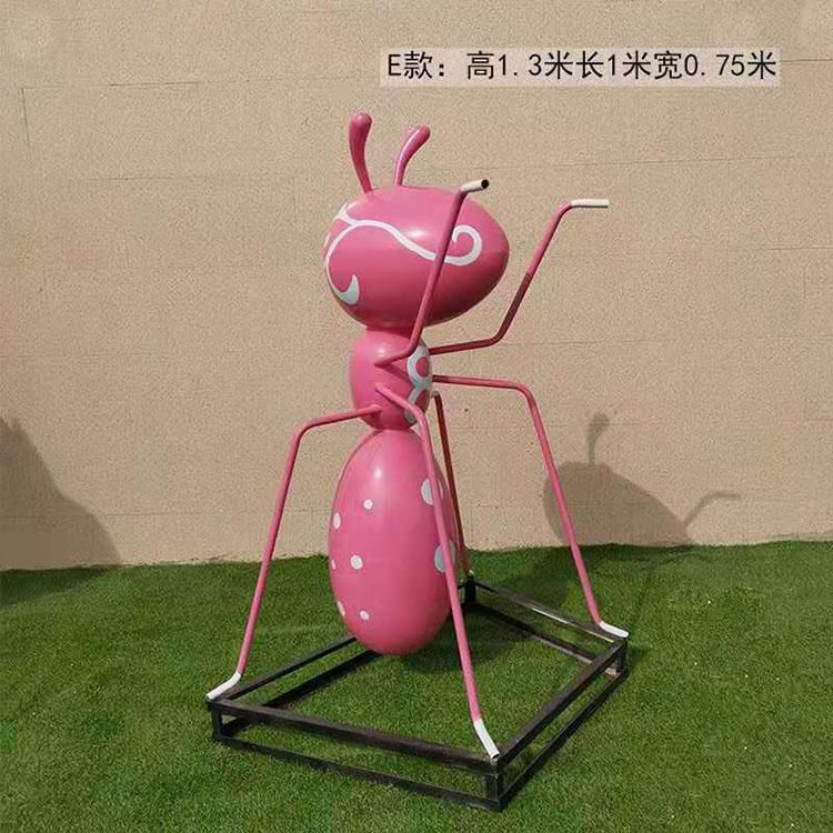 不锈钢抽象彩绘蚂蚁雕塑 金属铁艺仿真动物 (2)