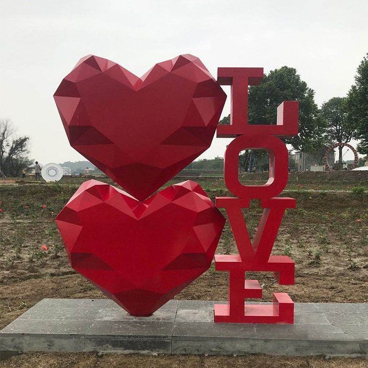 不锈钢爱心雕塑公园广场园林装饰景观不锈钢心形雕塑定制 (8)
