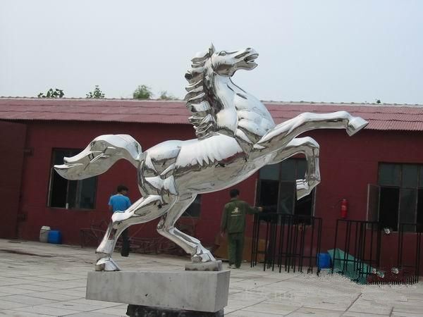大型景观不锈钢雕塑马 浙江飞迅雕塑源头工厂家直销来图深化设计 (5)
