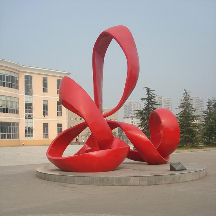 不锈钢抽象彩色飘带雕塑户外公园广场街道摆放小型不锈钢景观定制 (4)