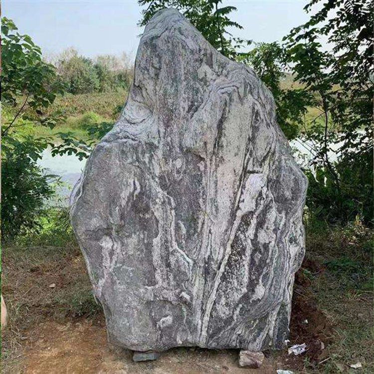 大型花岗岩刻字景观石 园林晚霞红泰山石 庭院假山风景石 (10)