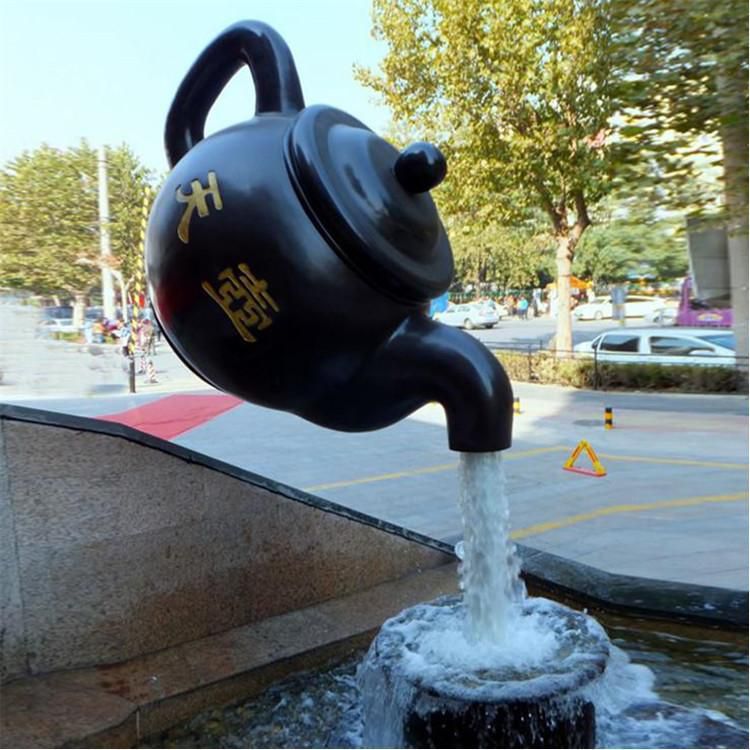 天壶雕塑 景观流水摆件 玻璃钢造型 水景流水小品 (11)