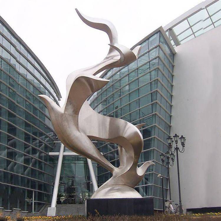 不锈钢和平鸽雕塑校园公园广场铁艺金属抽象鸽子雕塑园林景观小品 (3)