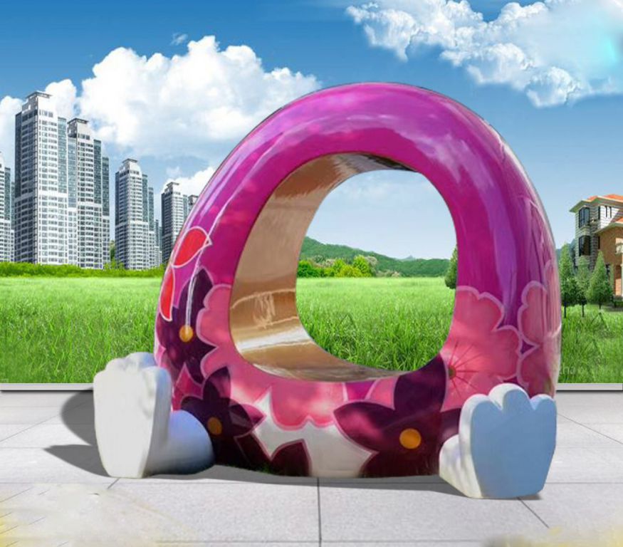 不锈钢彩绘抽象座椅雕塑 小区玻璃钢坐凳 (2)