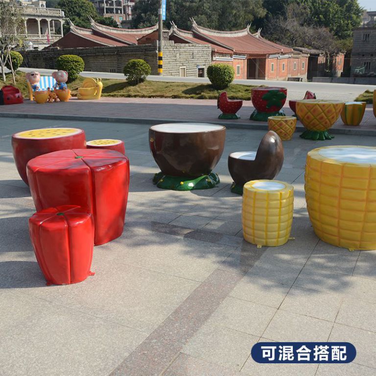 玻璃钢水果蔬菜休闲椅雕塑商场美陈卡通创意椅子座凳坐椅户外摆件 (4)