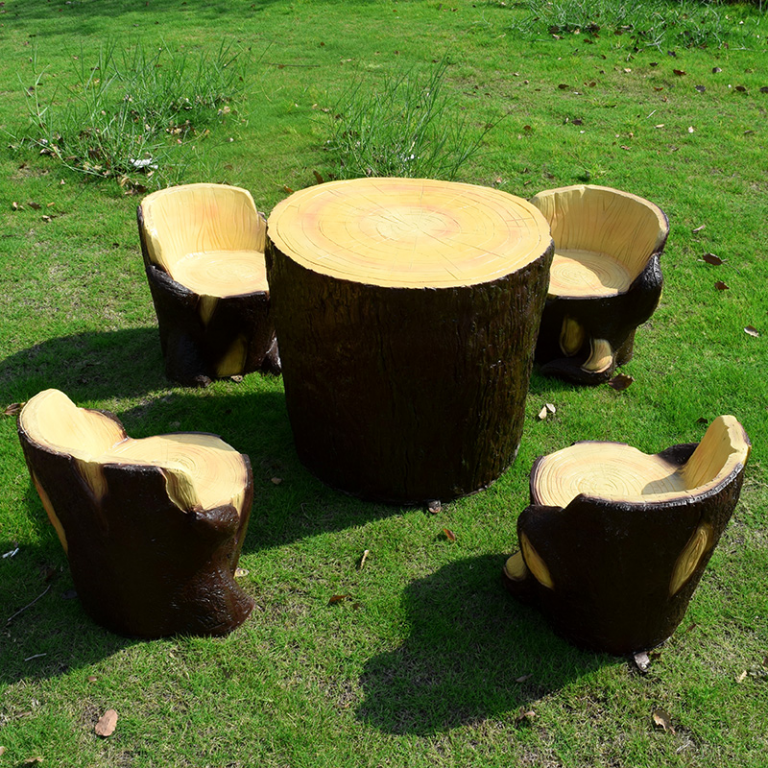 户外足球蘑菇桌椅子玻璃钢座椅幼儿园公园小区草坪坐凳装饰品摆件 (3)