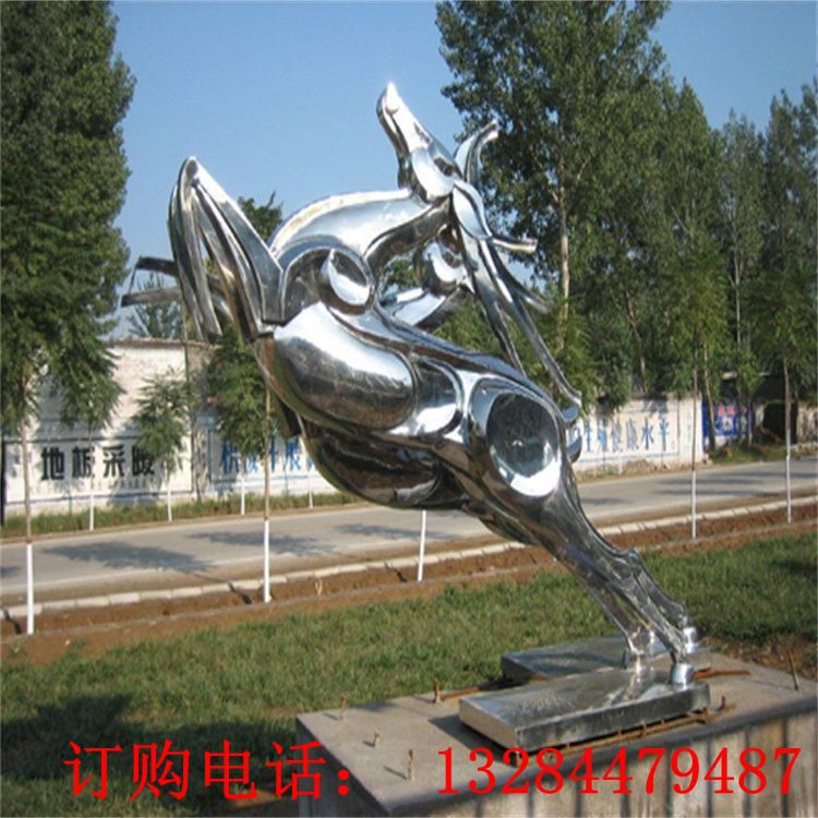 不锈钢抽象鹿雕塑