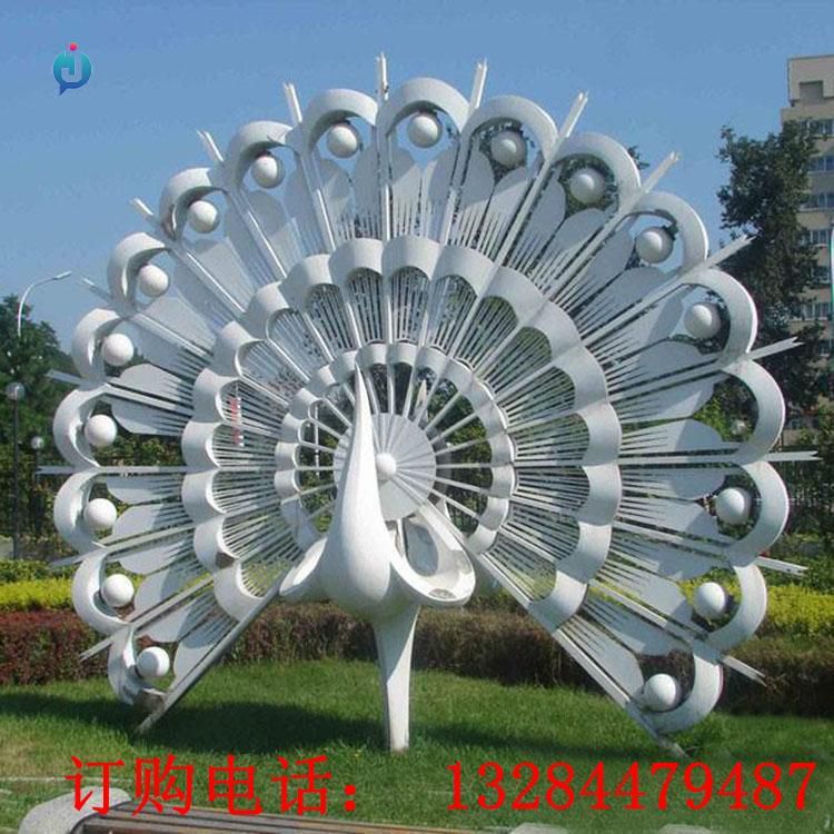 不锈钢抽象孔雀雕塑