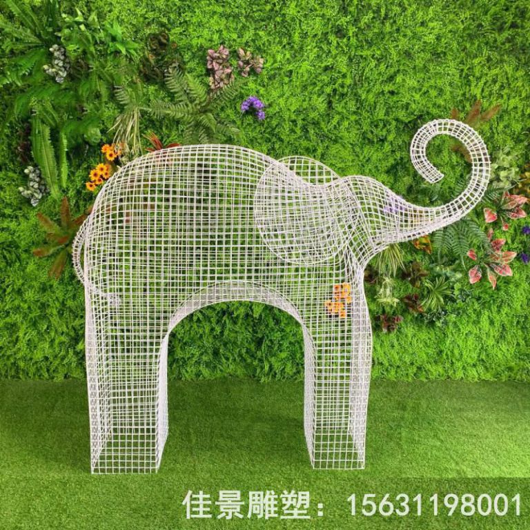 不锈钢园林动物大象雕塑