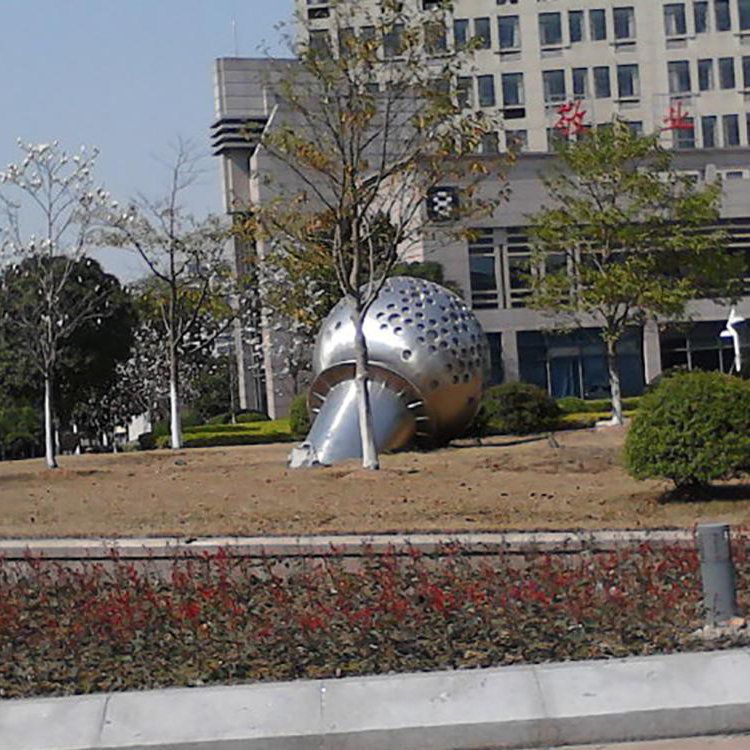 不锈钢广场话筒几何雕塑