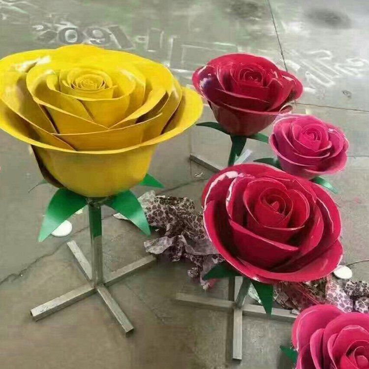 景观园林工程不锈钢花朵雕塑