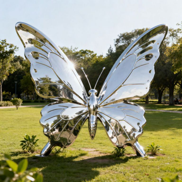 镜面不锈钢蝴蝶雕塑