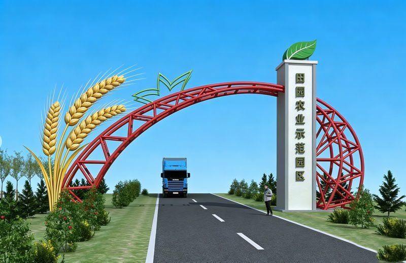 城市不锈钢大门雕塑