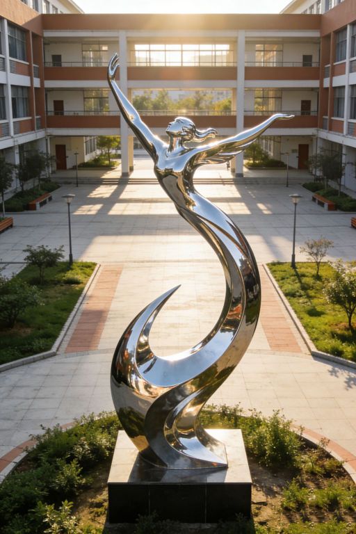 校园人物 不锈钢腾飞雕塑